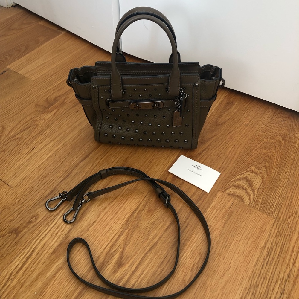 Coach Forrest Green Gun Metal Crossbody